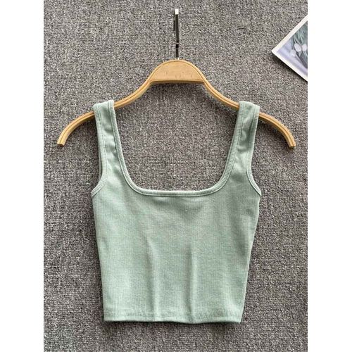 Débardeur Femmes Sexy Dos Nu Y2k Haut Slim Fit Bas Blouse Solide Haut Court Sans Manches Camis Mujer