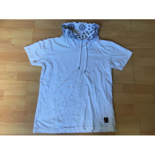 T-Shirt Blanc Cabaneli Milano Col Montant - M