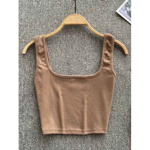 Débardeur Femmes Sexy Dos Nu Y2k Haut Slim Fit Bas Blouse Solide Haut Court Sans Manches Camis Mujer