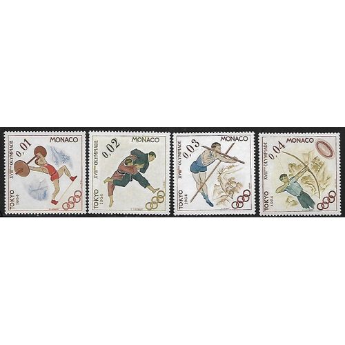Timbres Monaco 1964 Neufs** 654 À 657 Jo Tokyo