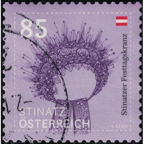 Autriche 2020 Oblitéré Used Chapeau Couronne De Fleurs Stinatzer Festtagskranz Su