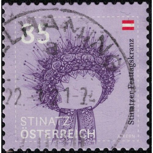 Autriche 2020 Oblitéré Used Chapeau Couronne De Fleurs Stinatzer Festtagskranz Su
