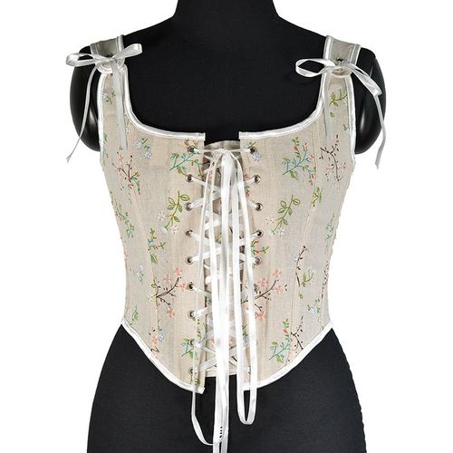 Corset Vintage À Imprimé Floral,Haut À Lacets,Sous-Buste Médiéval,Haut Court Élégant,Caraco Précieux Corset Femme Sexys