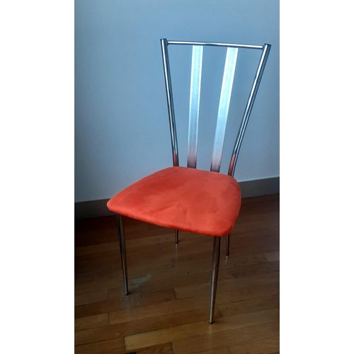 Chaise Vintage Orange Structure En Métal