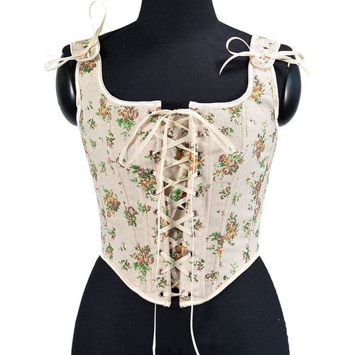 Corset Vintage À Imprimé Floral,Haut À Lacets,Sous-Buste Médiéval,Haut Court Élégant,Caraco Précieux Corset Femme Sexys