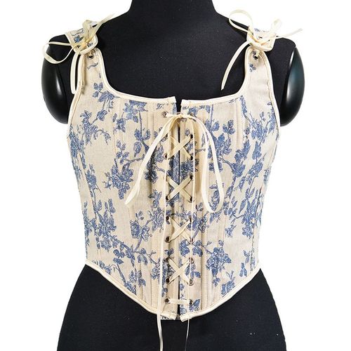 Corset Vintage À Imprimé Floral,Haut À Lacets,Sous-Buste Médiéval,Haut Court Élégant,Caraco Précieux Corset Femme Sexys