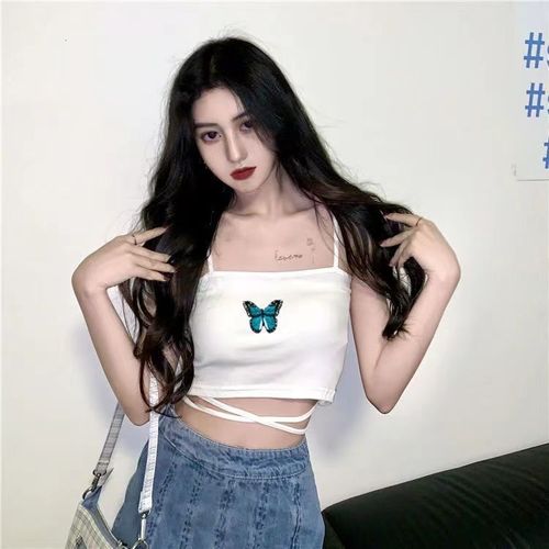 Haut Tubulaire Court Pour Femmes,Débardeur Sexy,Corset,Slim,Imprimé,Bandage Croisé,Gilet Sans Manches,Été