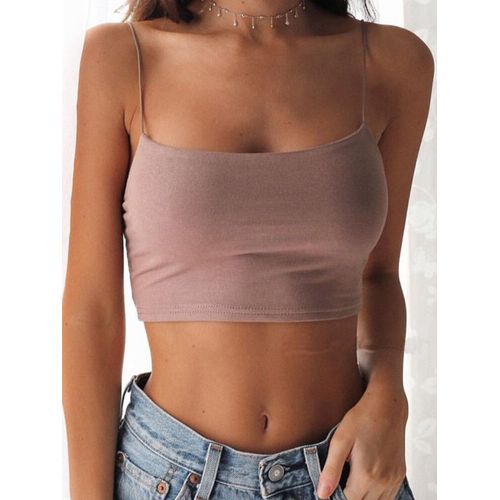 Camisole Dos Nu Pour Femme,Haut Court Noir,Licou Sexy,Bustier Tubulaire Féminin,Glacé Court,Mode Décontractée,Été