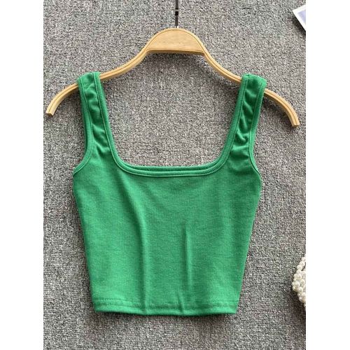 Débardeur Femmes Sexy Dos Nu Y2k Haut Slim Fit Bas Blouse Solide Haut Court Sans Manches Camis Mujer