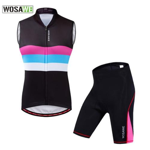 Maillot De Cyclisme Femme Sans Manche Ete + Cuissard À Vélo Gel Vetement De Vtt Pro