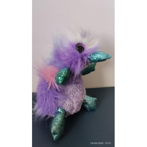 Doudou Peluche Canard Violet Gros Yeux Ty