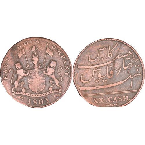 Inde Britannique (Madras) - 1803 - 20 Cash - East India Company - K192