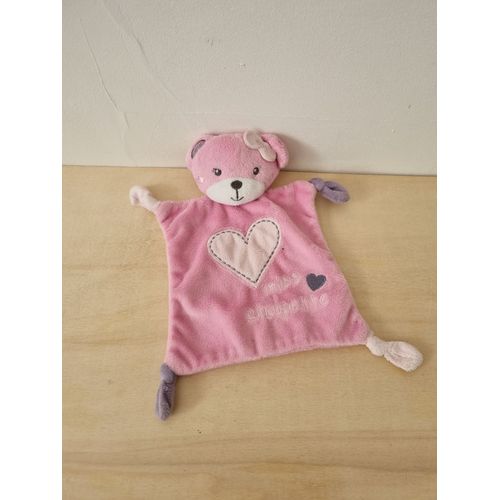 Doudou Ours Rose Coeur Kimbaloo