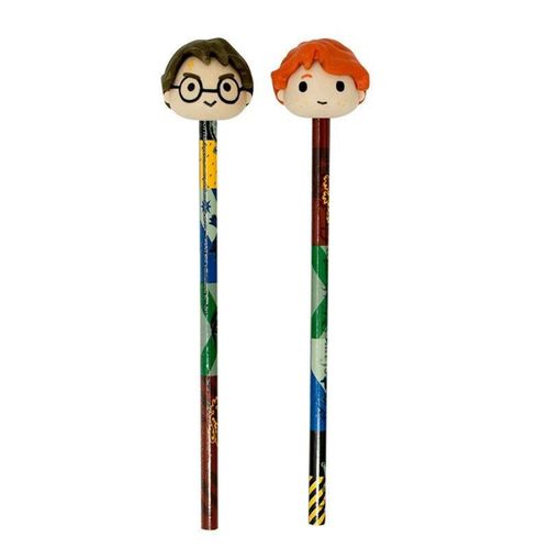 Set 2 Crayons Harry Potter Chibi Avec Gommes