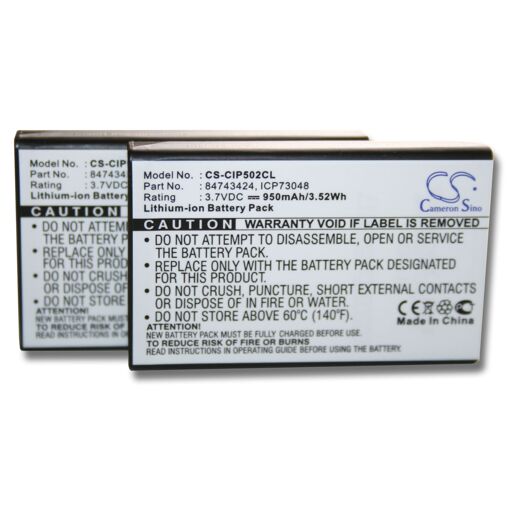 Vhbw 2x Batteries Compatible Avec Spectralink 3040, 5020, 5040, 720...