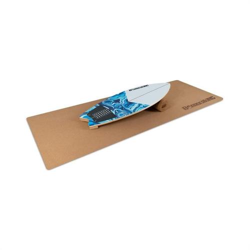 Indoorboard Wave Planche D'équilibre + Tapis + Rouleau Bois / Liège