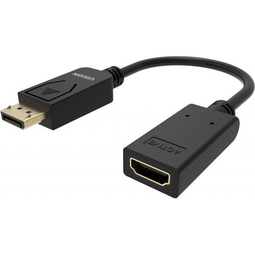 VISION Professional - Adaptateur vidéo - DisplayPort mâle pour HDMI femelle - noir - support 4K