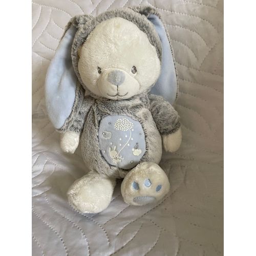 Peluche Doudou Lapin Mots D Enfants Siplec Gris Bleu Luminescent Ours