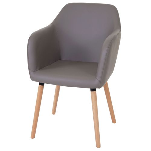 Chaise De Séjour / Salle À Manger Malmö T381, Style Rétro Des Années 50   Similicuir, Taupe