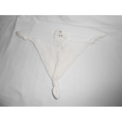 Doudou Quelle La Source Plat Triangle 3 Noeuds Ecru Creme Blanc Beige Ivoire Mouton Brebis Agneau