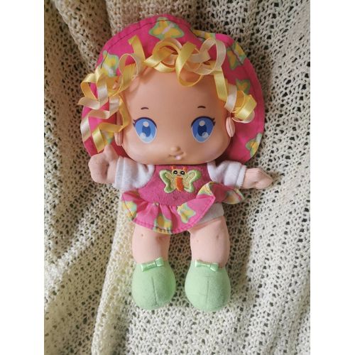 Doudou Poupée Rose Papillon Cheveux Ruban Grelot Hasbro 2006