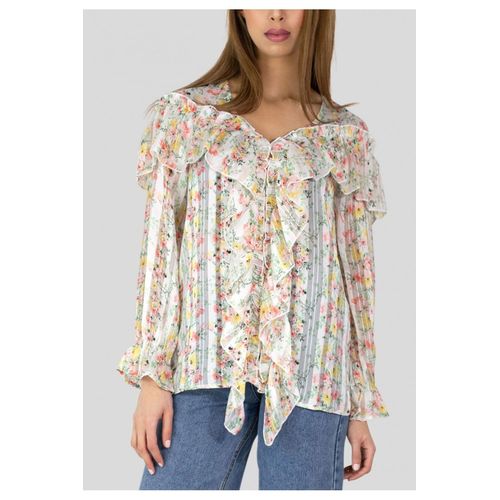 Blouse Imprimé Floral Blanc Femme
