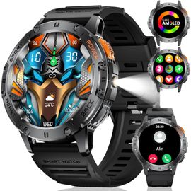 Montre Connectée Homme avec Lampe de Poche LED AMOLED
