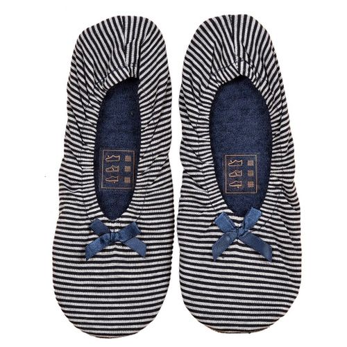 Pantoufles Femme Infinitif Chaussons Ballerines Ballerine Rayures Marines