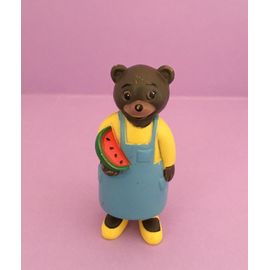 Figurine Maman De Petit Ours Brun Avec Un Morceau De Pastèque (Bayard Sa 1975)