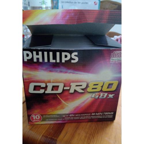 Philips - 10 x CD-R - 700 Mo (80 min) - boîtier CD