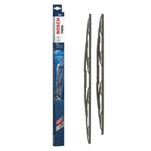 Bosch Balais D'essuie-Glace Plats Avant Conventionnels Twin 539, L= 650/550mm - 1 Paire