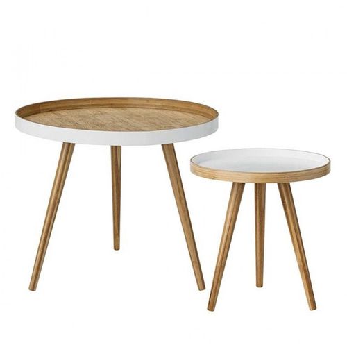 2 Tables D'appoint En Bois Bambou
