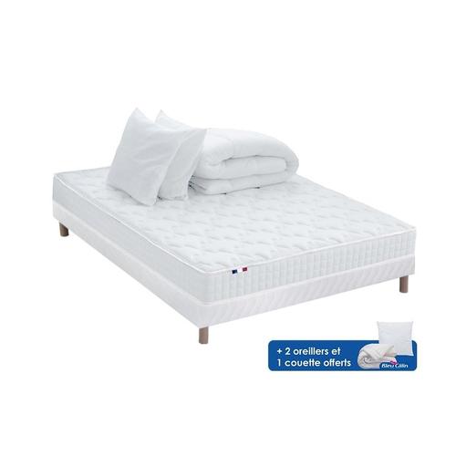 Pack Matelas Sommier Oreiller Couette 140x190