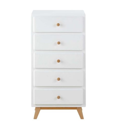 Chiffonnier Vintage 5 Tiroirs Blanc