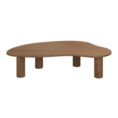 Table Basse Ovoïde En Bois D'acacia Massif Marron L145