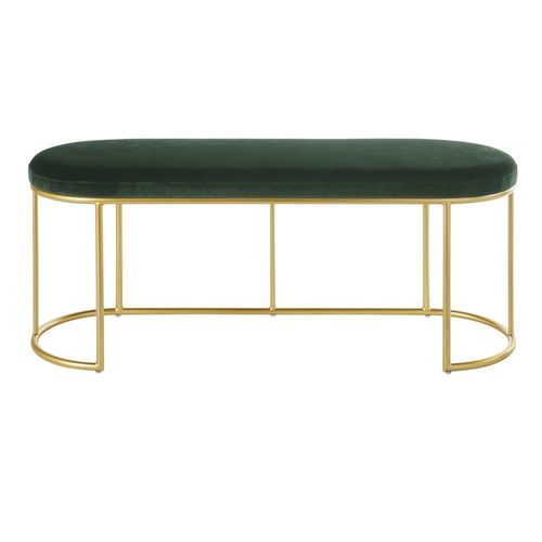 Banc En Velours Vert Et Métal Doré