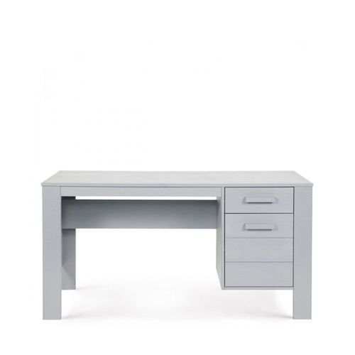 Bureau 1 Porte 1 Tiroir 141x59x74 Cm En Pin Massif Gris - Hari