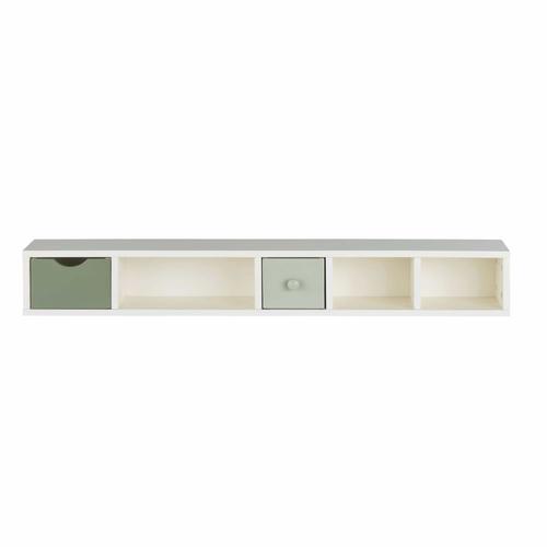 Module De Rangement Pour Bureau Blanc 2 Tiroirs Vert