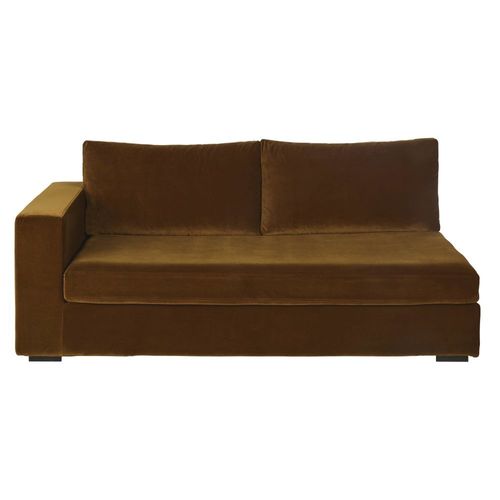 Accoudoir Gauche Pour Canapé Modulable 2 Places En Velours Coloris Bronze