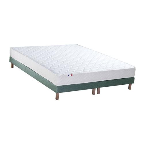 Ensemble Matelas Accueil Latex 3 Zones Sommier Vert 160x200