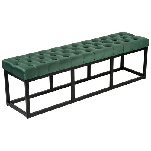 Banquette Avec Cadre En Métal Et Assise En Velours Vert