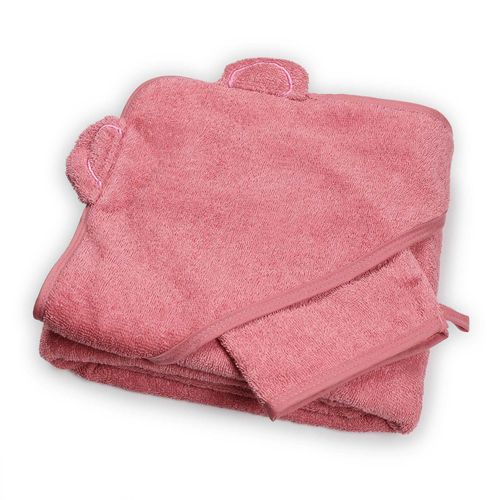 Cape De Bain Et Gant Rose - Trois Kilos Sept
