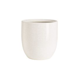 Cache-Pot Décoratif En Grès Blanc H24