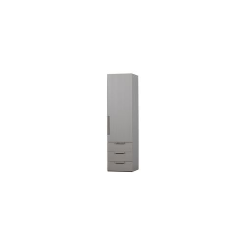 Armoire 1 Porte 3 Tiroirs 55x58x210 Cm Gris Clair