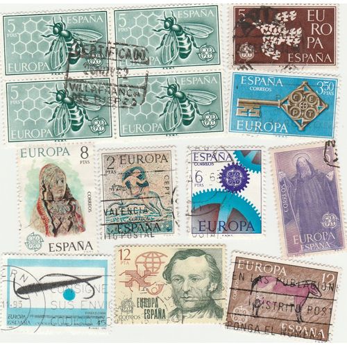 13 Timbres Oblitérés D'espagne - Europa
