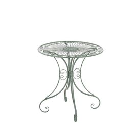 Table De Jardin Avec Plateau Rond En Métal Vert Antique