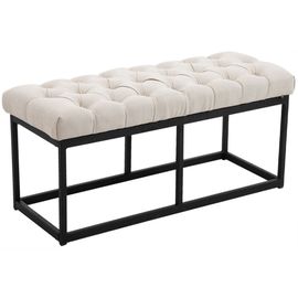 Banquette Avec Pieds En Métal Assise En Tissu Crème