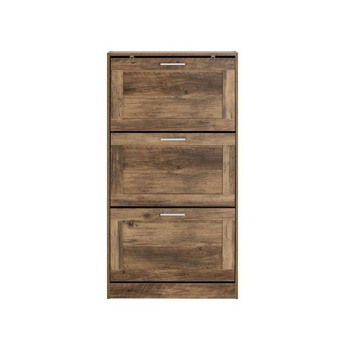 Sobuy Fsr137-L-F Meuble À Chaussures Commode À Chaussures Meuble D'entrée, Meuble De Rangement À Chaussures Avec 3 Abattants Pour Entrée Couloir