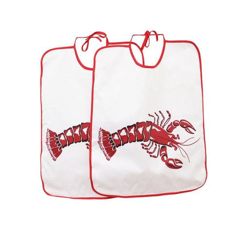 Lot De 2 Bavoirs Impriméable En Coton Rouge Foncé
