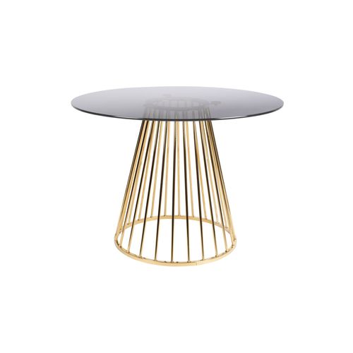 Table À Manger Ronde 104 Cm En Verre Trempé Fumé